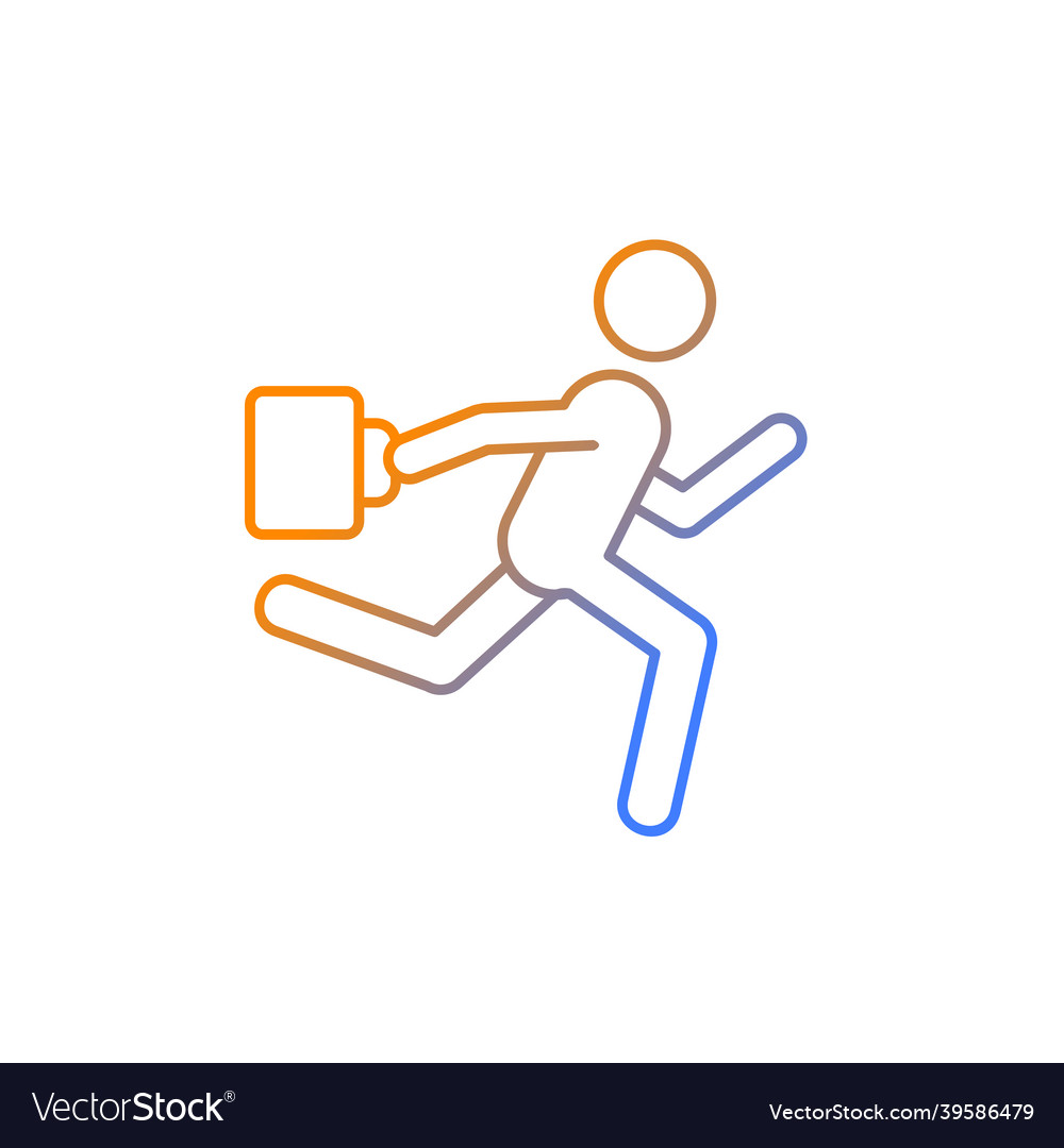 Hurrying man gradient linear icon vector image Hurrying man gradient linear icon