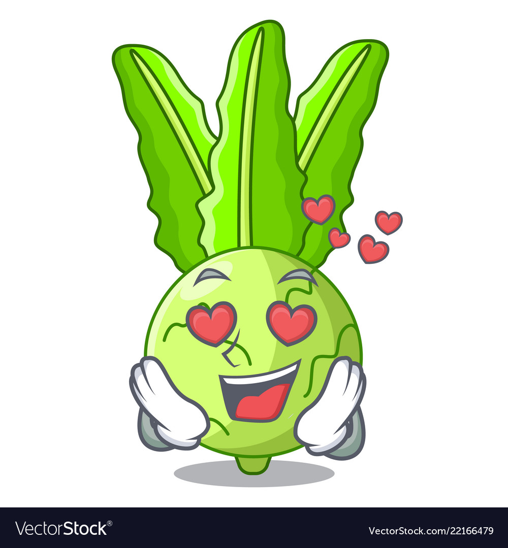 In love cooking food fresh organic kohlrabi Vector Image