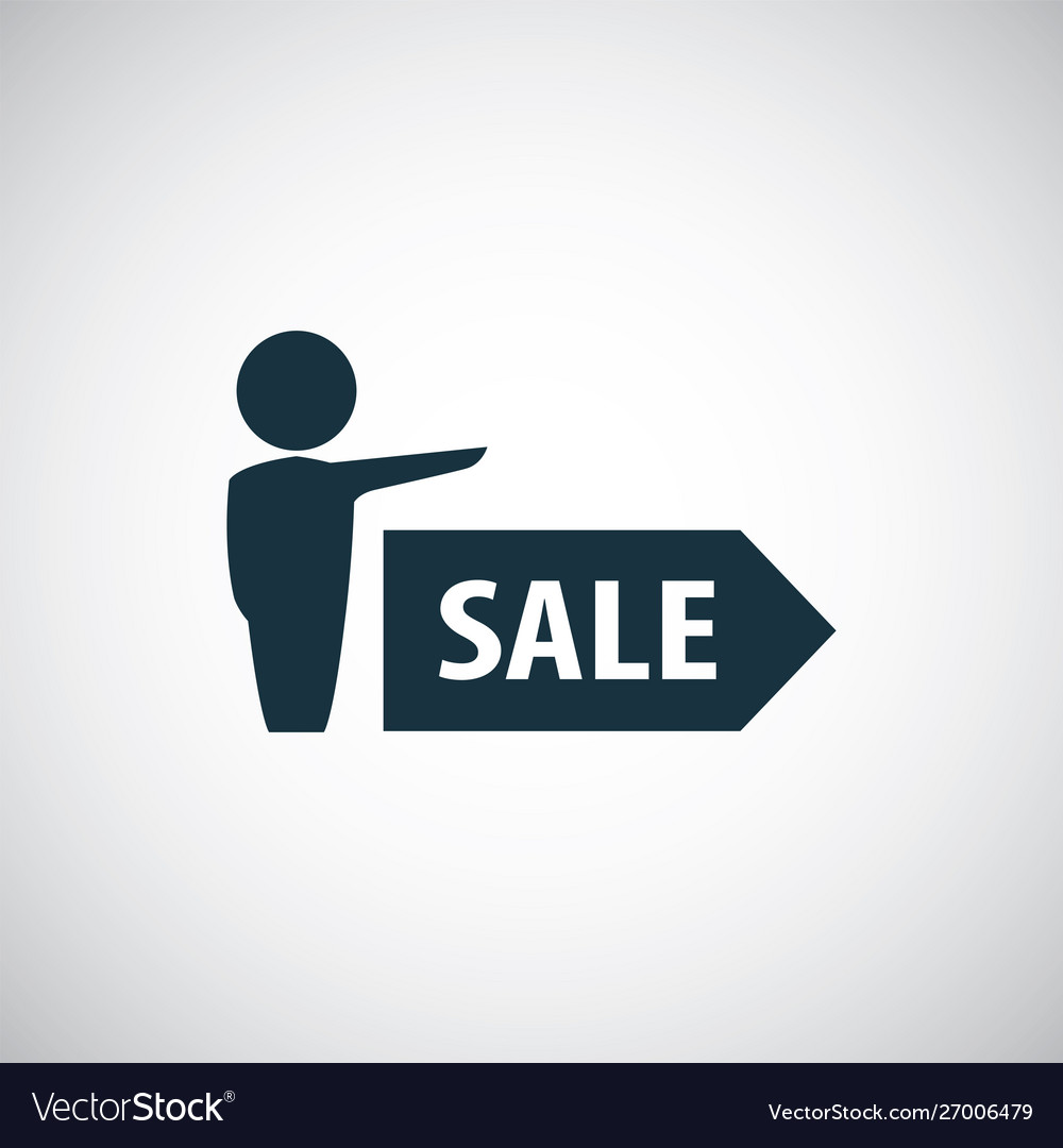 Man sale arrow icon simple flat element design