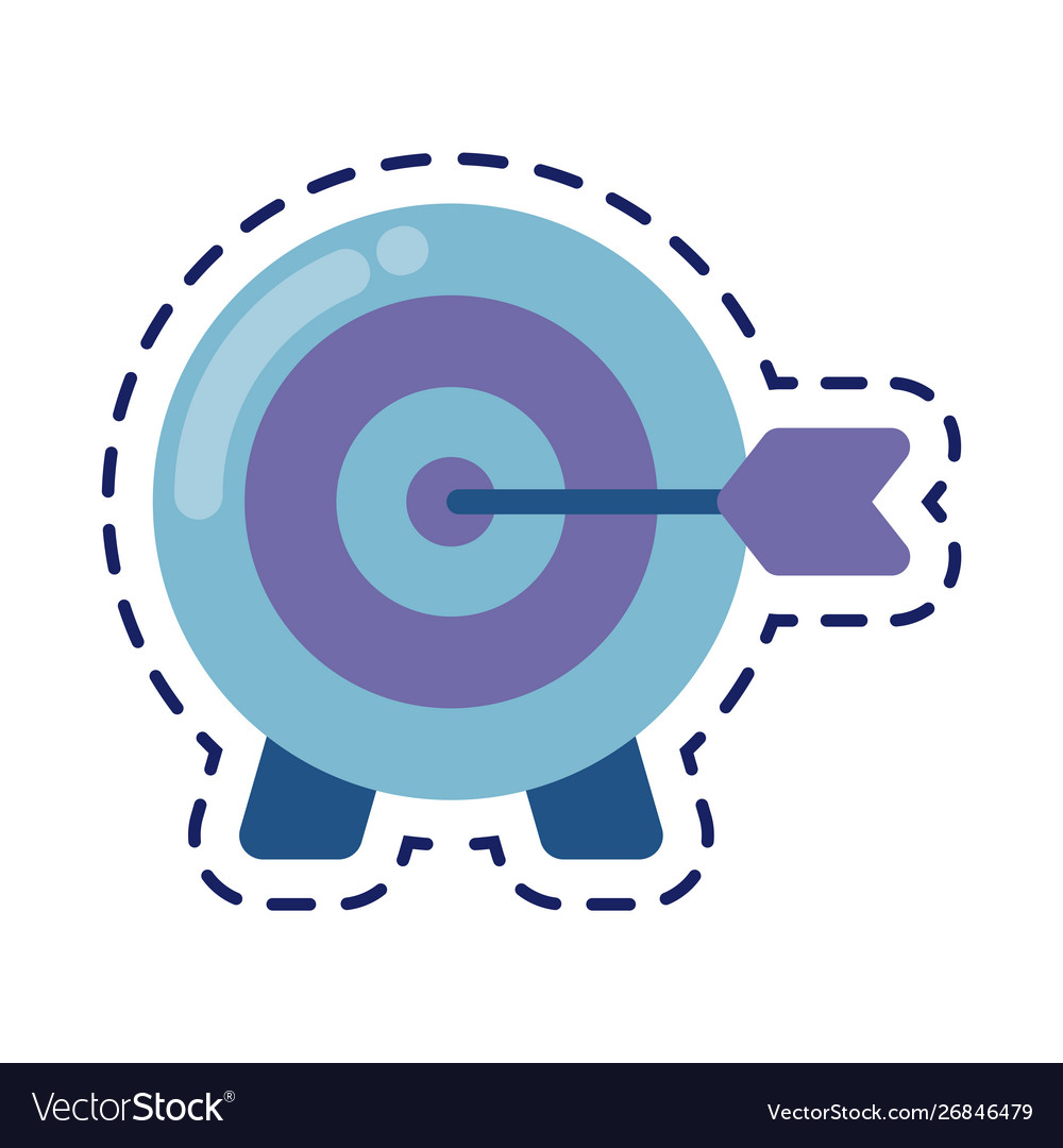 Aufnähen Zielbrett mit Pfeil isoliert Icon vector image Aufnähen Zielbrett mit Pfeil isoliert Icon