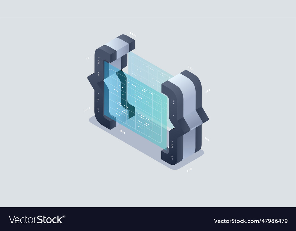 Programmentwicklung und Programmierung isometrisch vector image Programmentwicklung und Programmierung isometrisch
