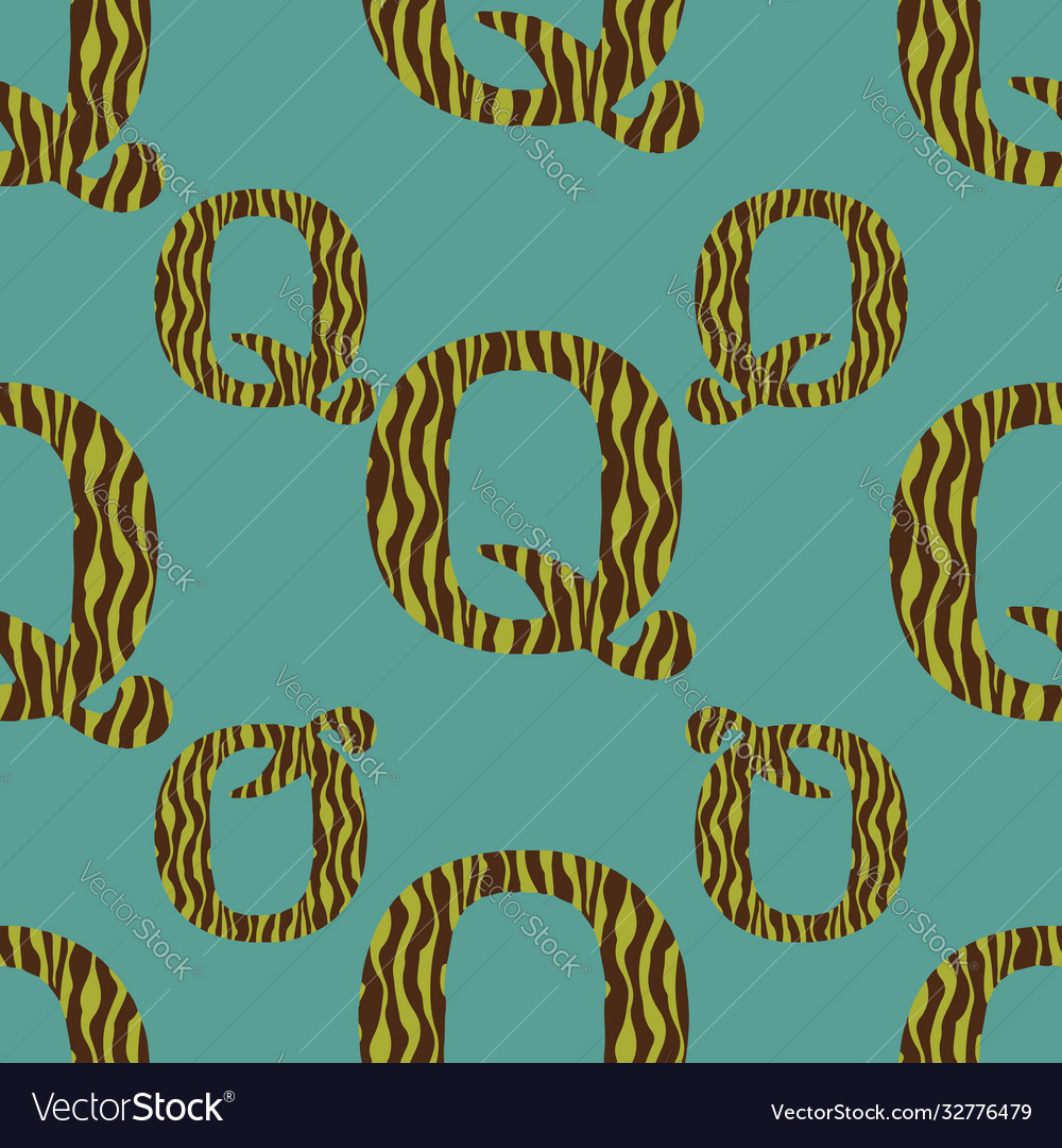 Q from alfabet repeat pattern print background vector image Q from alfabet repeat pattern print background