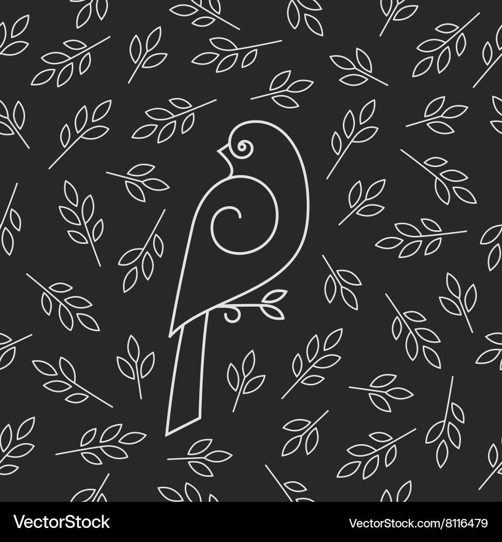 Seamless pattern with bird Royalty Free Vector Image