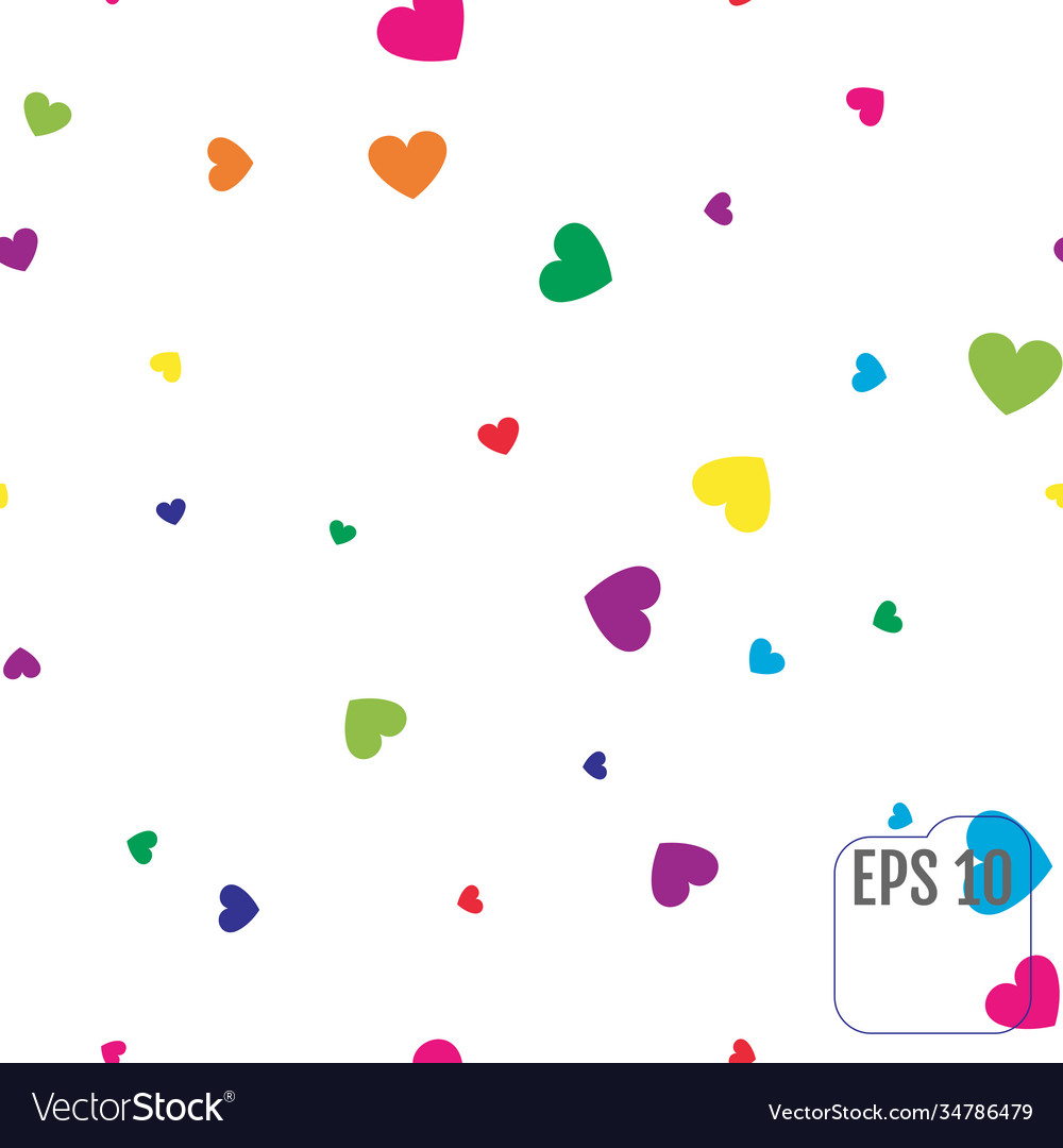 Seamless pattern with colorful hearts