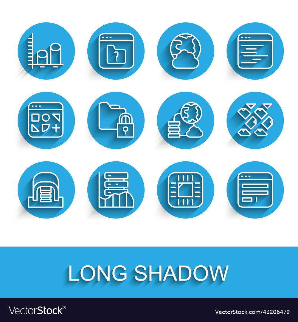 Set line hangar with servers server data web vector image Set line hangar with servers server data web