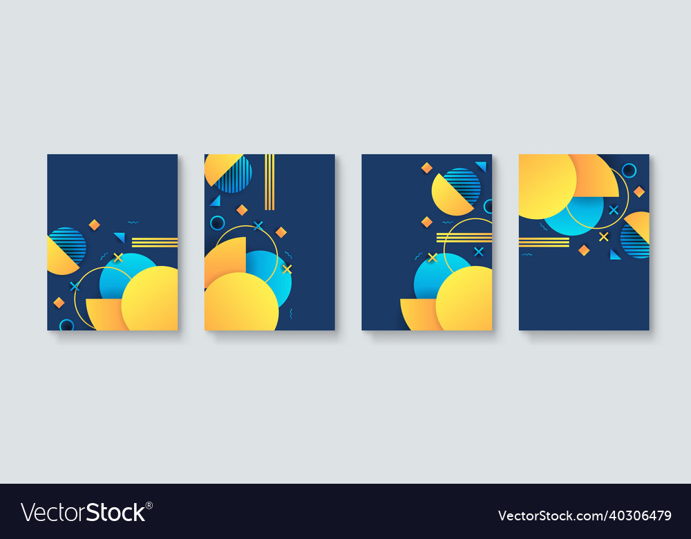 Set of abstract geometric minimal posters Vector Image