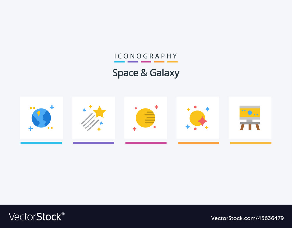 Raum und Galaxie flache 5 Icon-Pack einschließlich