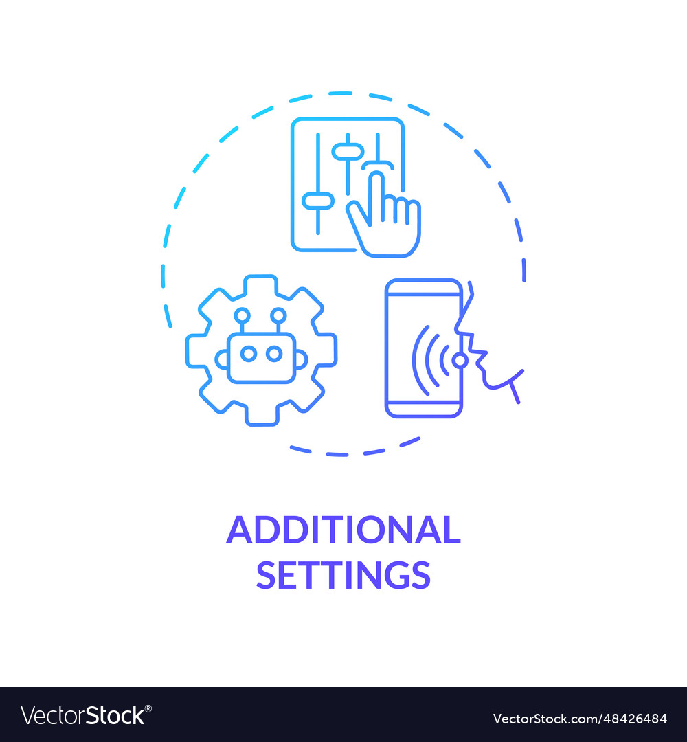 2d additional settings gradient icon concept vector image 2d additional settings gradient icon concept
