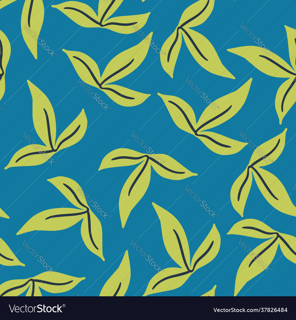 Bright botanic seamless pattern with random green vector image Bright botanic seamless pattern with random green