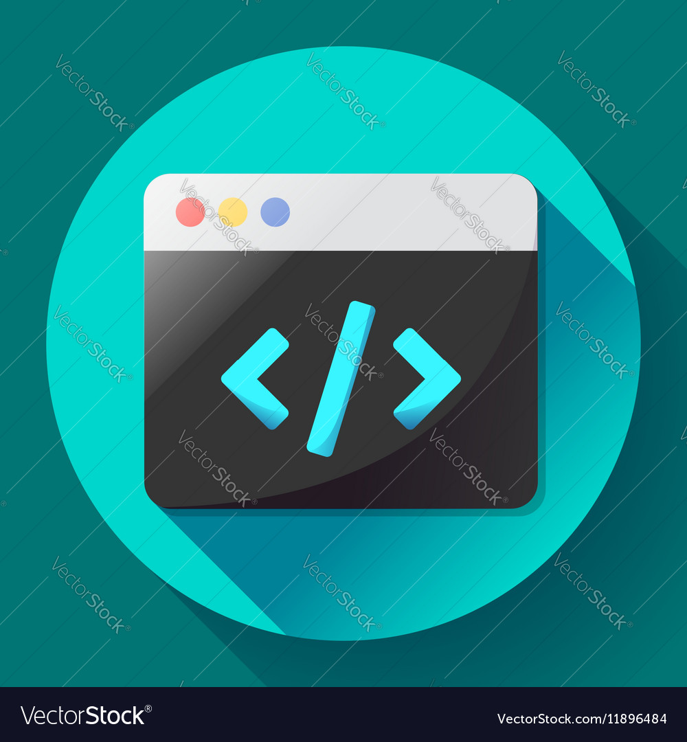 Coding icon flat program app