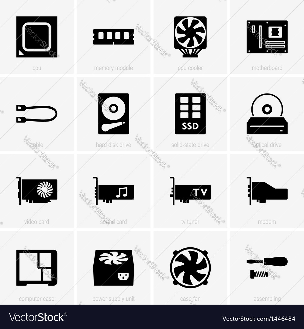 Computer Hardware Icons Set