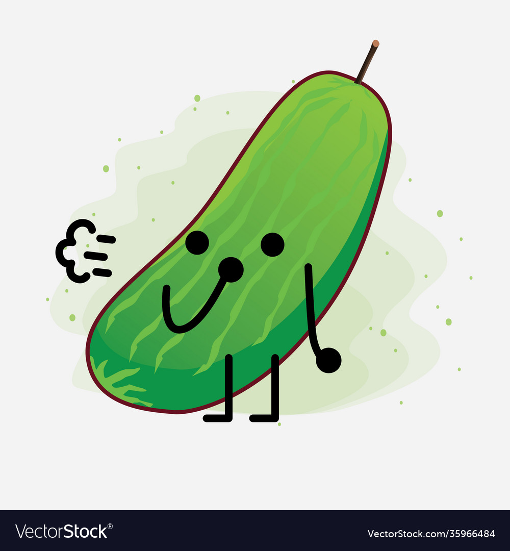 Cute cucumber fruit character Royalty Free Vector Image