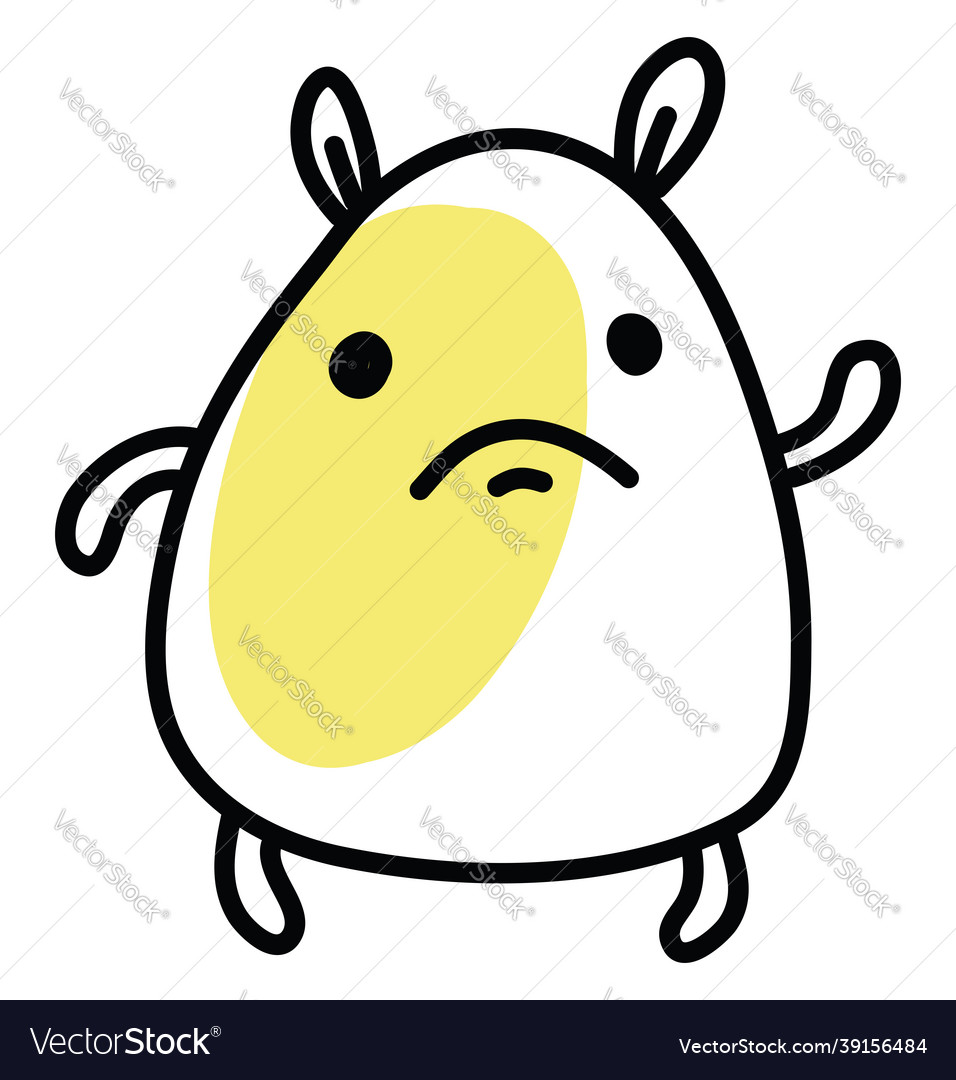 Fat little monster icon on white background Vector Image