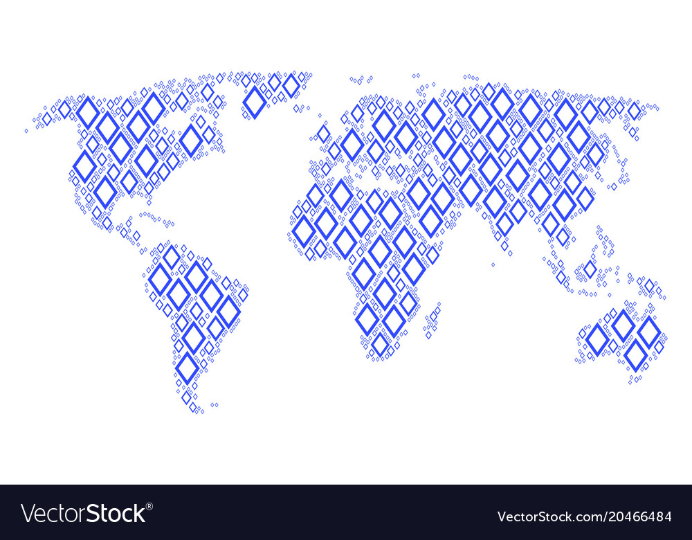 Global atlas pattern of contour rhombus items