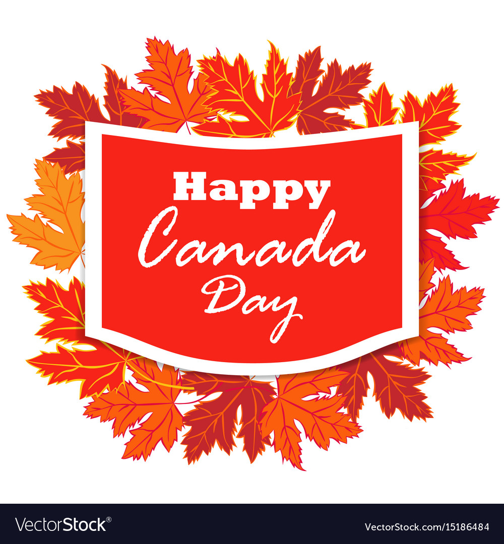 Happy canada day poster maple leave