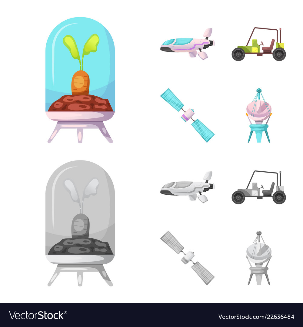 Isolated object of mars and space logo collection