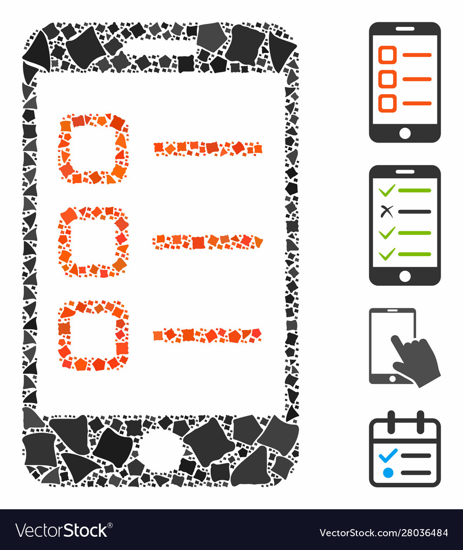 Mobile list composition icon uneven items