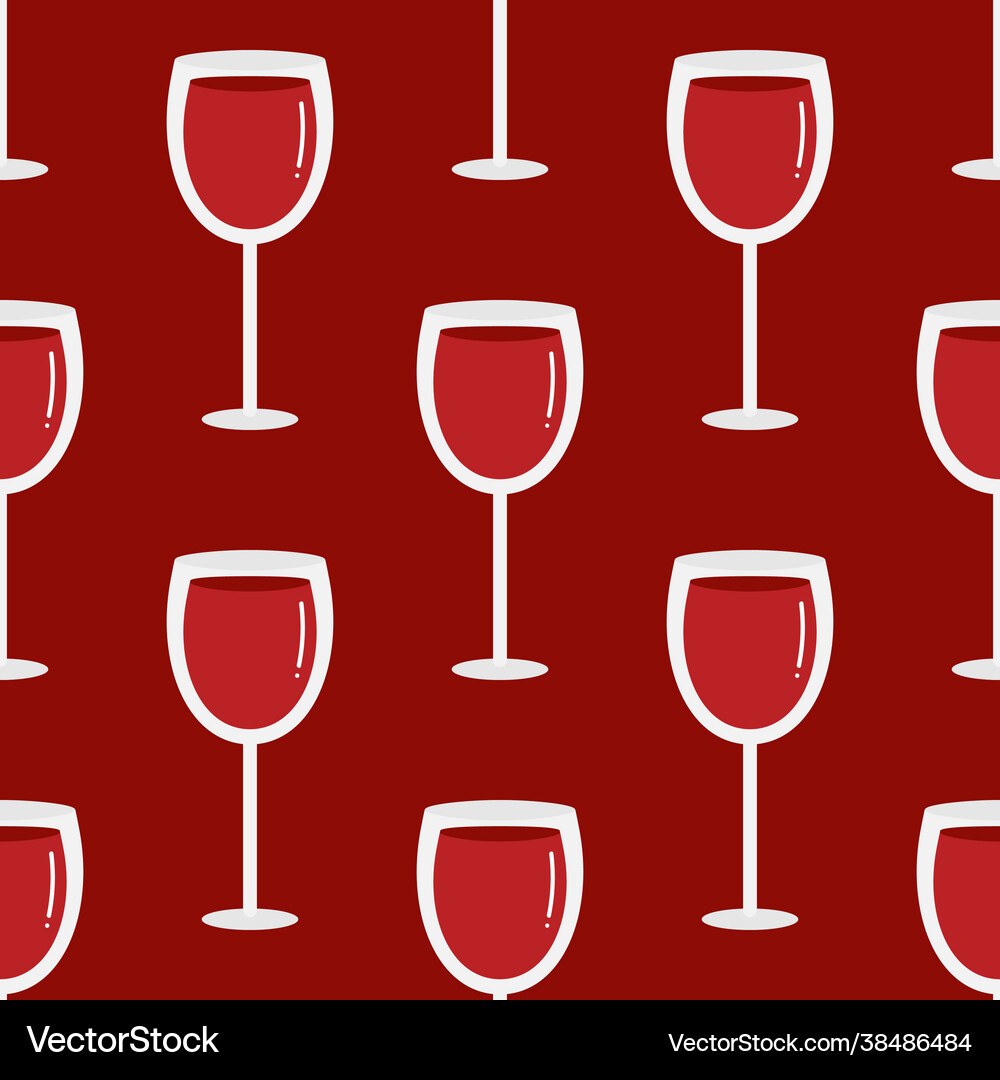 Red wine glasses seamless pattern Royalty Free Vector Image