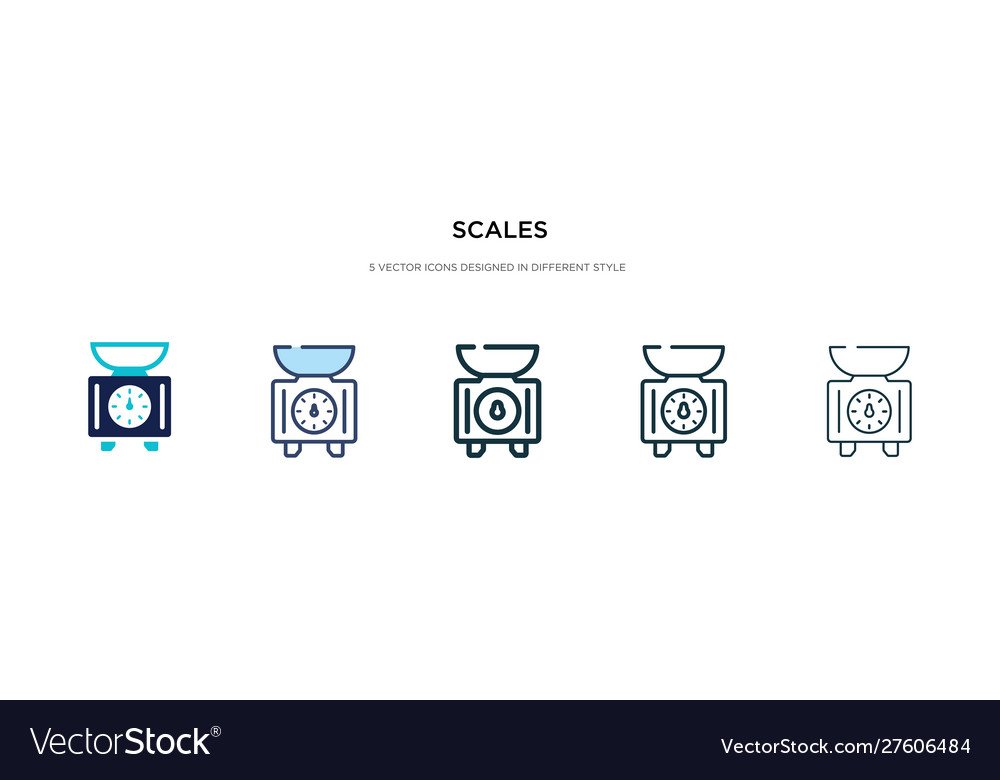 Scales icon in different style two colored vector image Scales icon in different style two colored