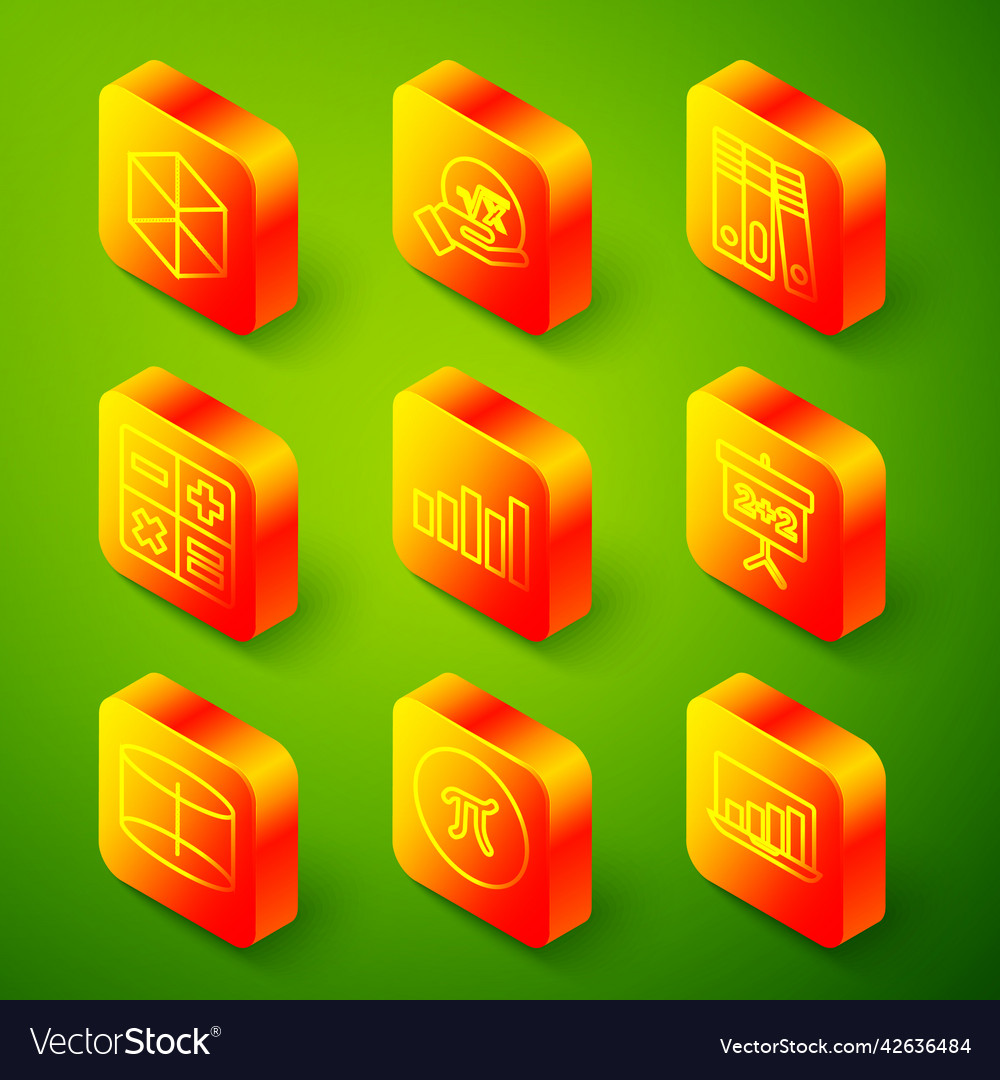 Set line geometric figure cube square root of x vector image Set line geometric figure cube square root of x