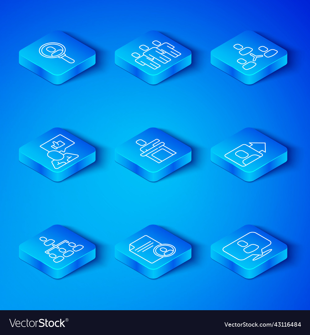 Set line hierarchy organogram chart speaker vector image Set line hierarchy organogram chart speaker