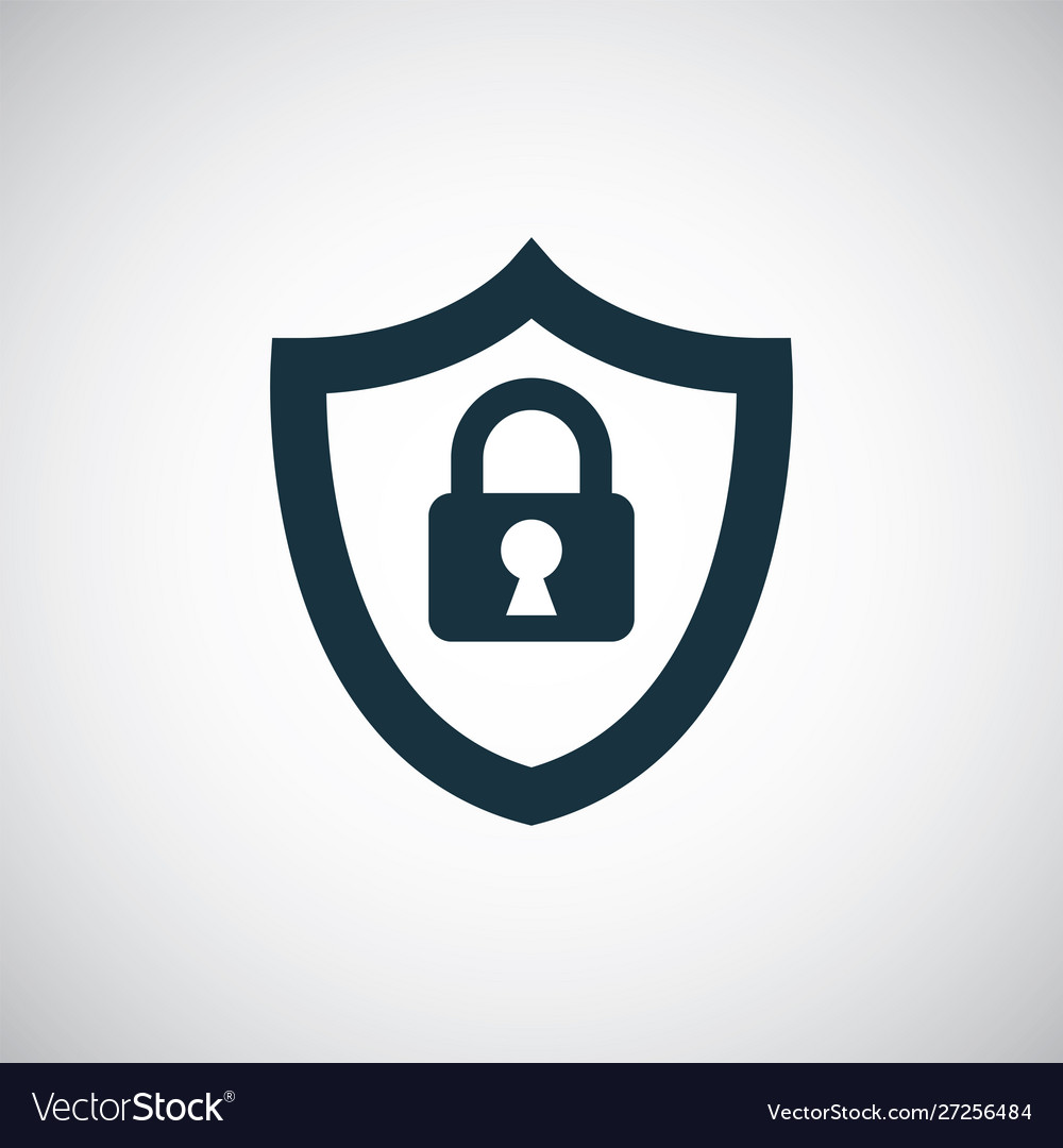 Shield key icon for web and ui on white background