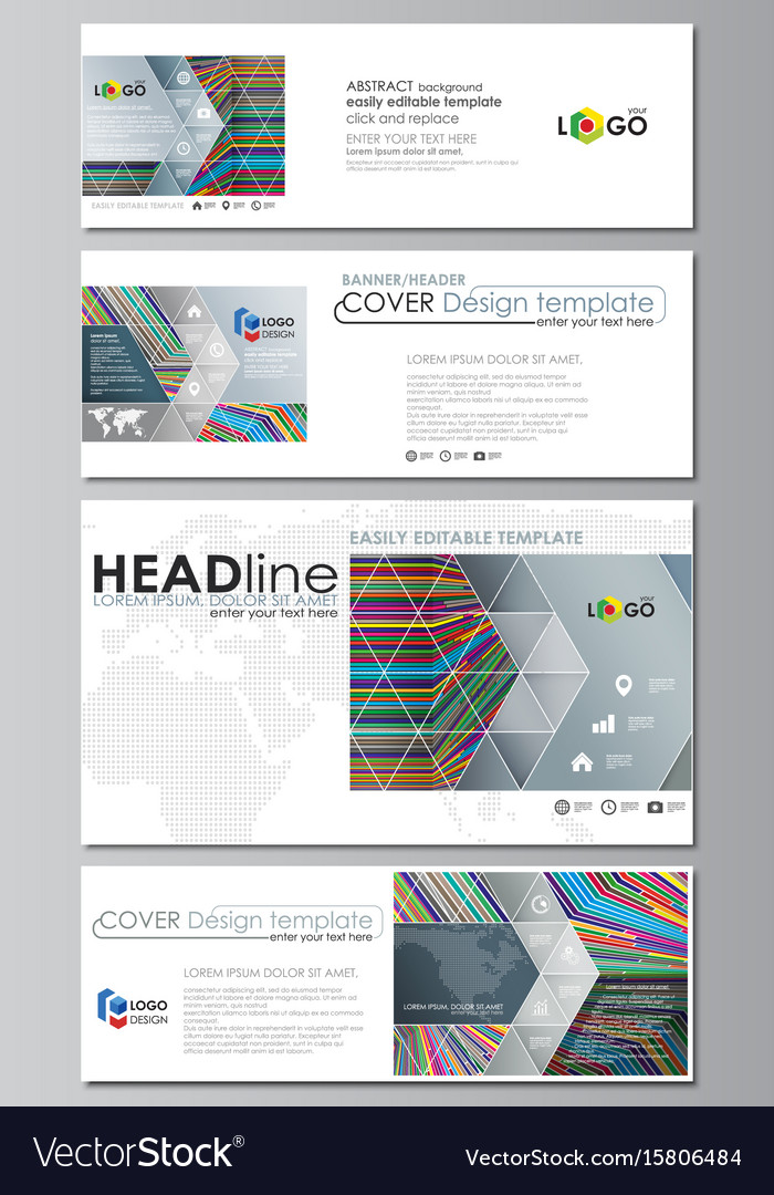 Social Media And Email Headers Set Modern Banners Vector Image