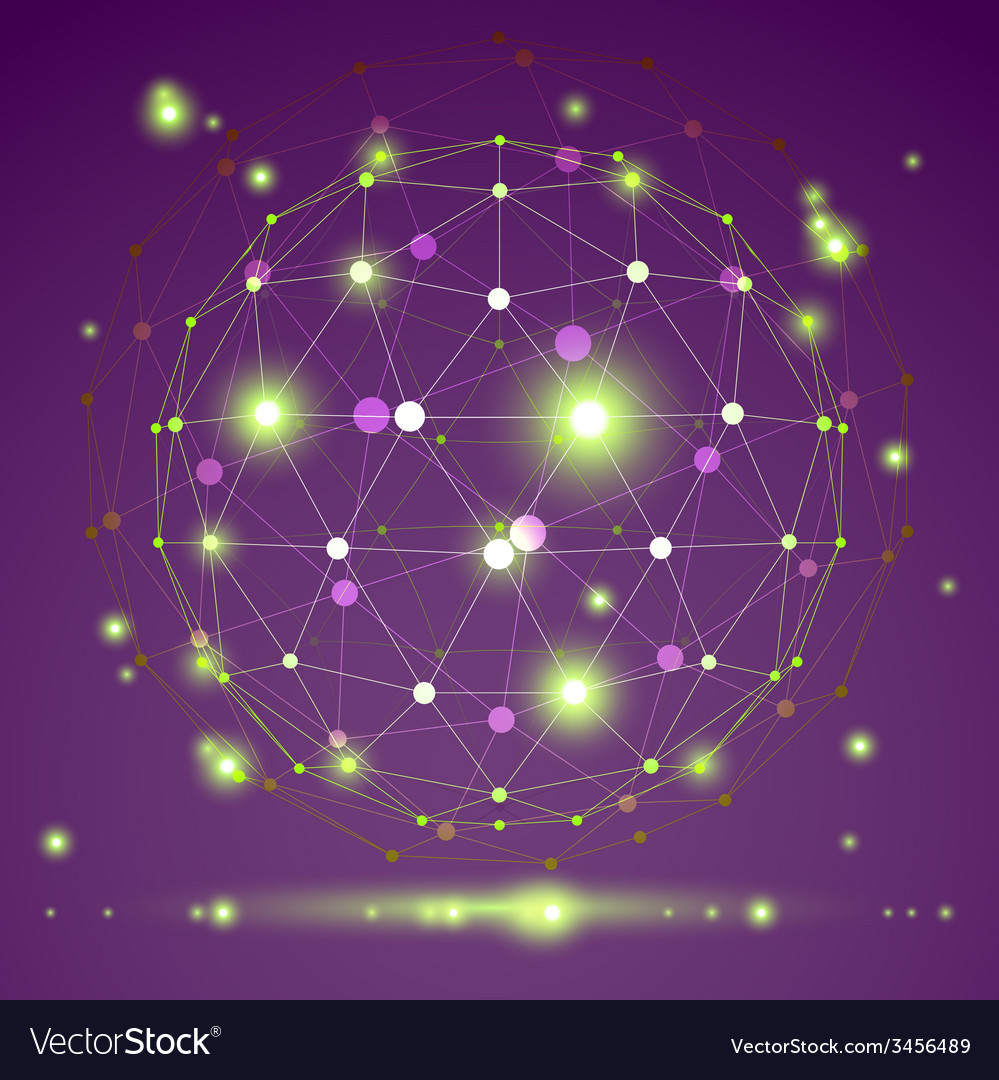 Abstract 3d wireframe object clear eps 10