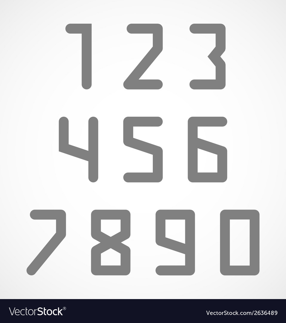 Abstract digital geometric numbers set Royalty Free Vector