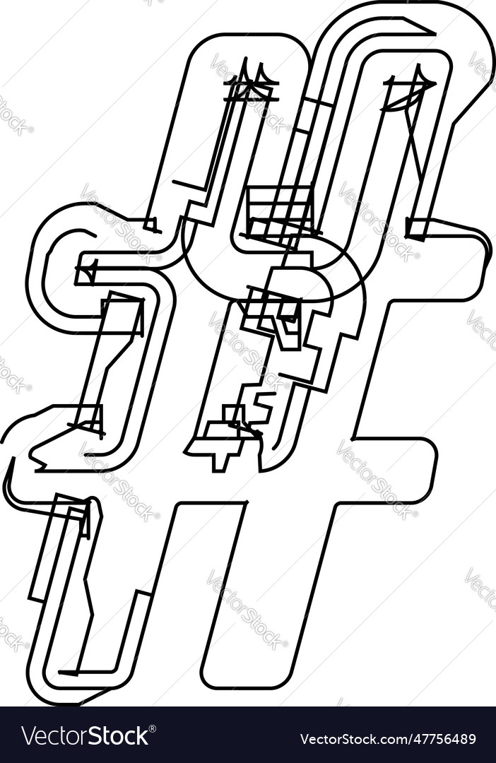 Architectural project font technical draw style vector image Architectural project font technical draw style