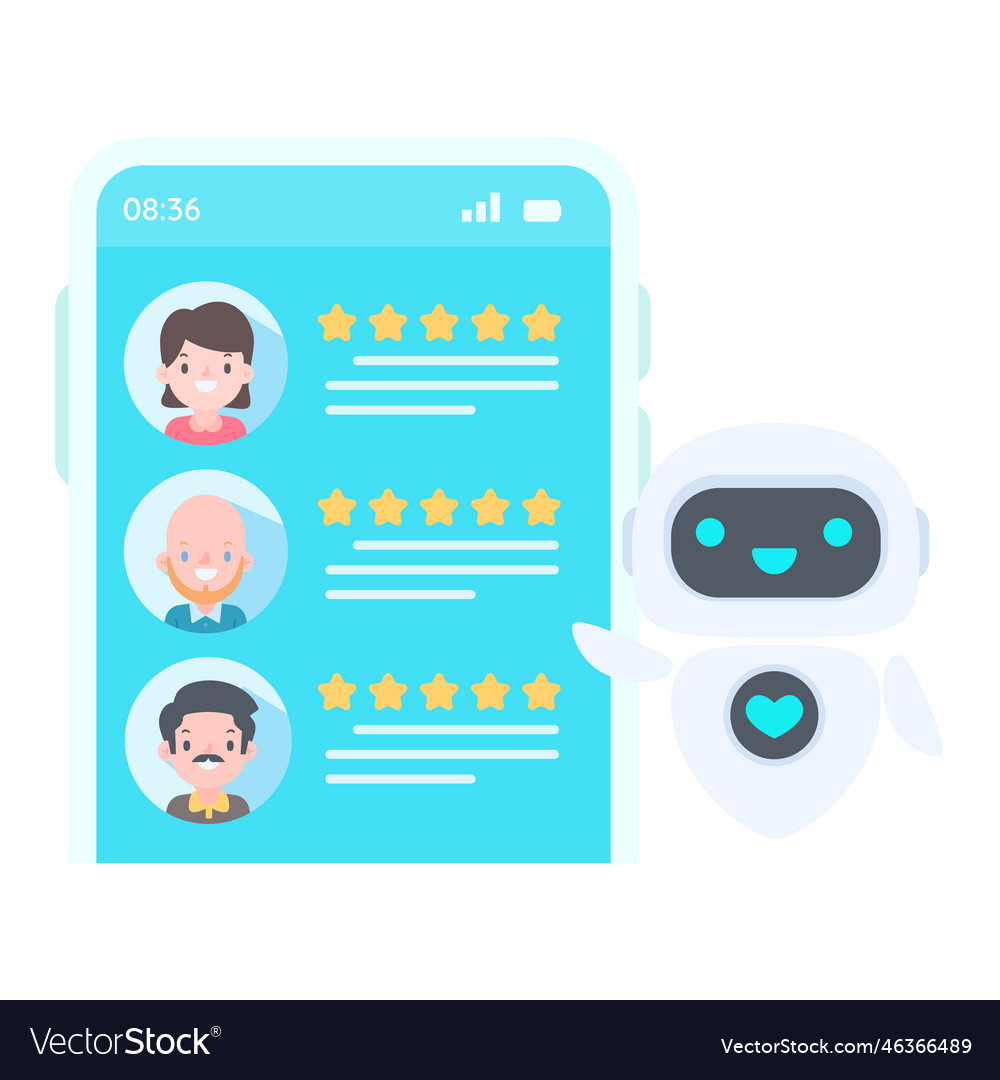 Auto reply system with intelligent robots provide vector image Auto reply system with intelligent robots provide