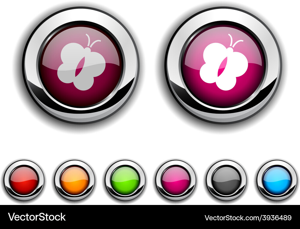 Butterfly button Royalty Free Vector Image - VectorStock