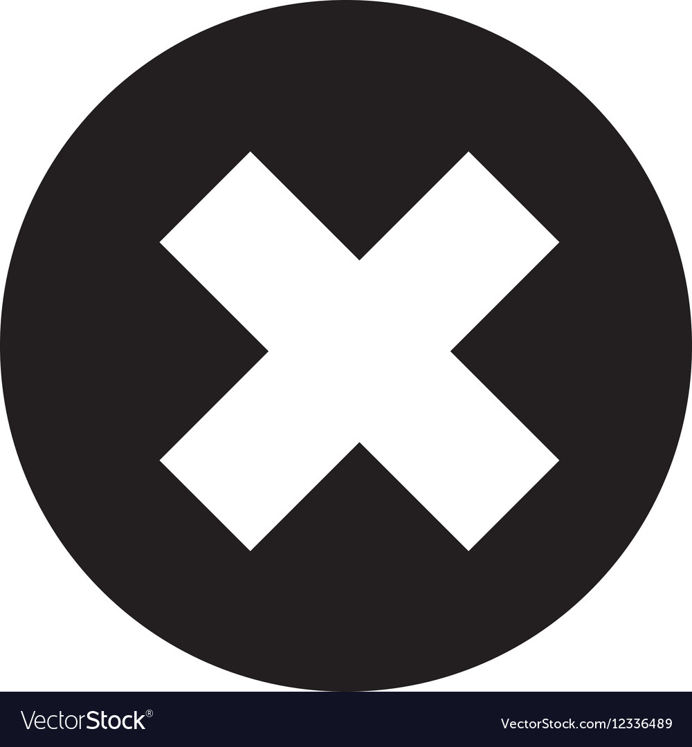 Button with x isolated icon