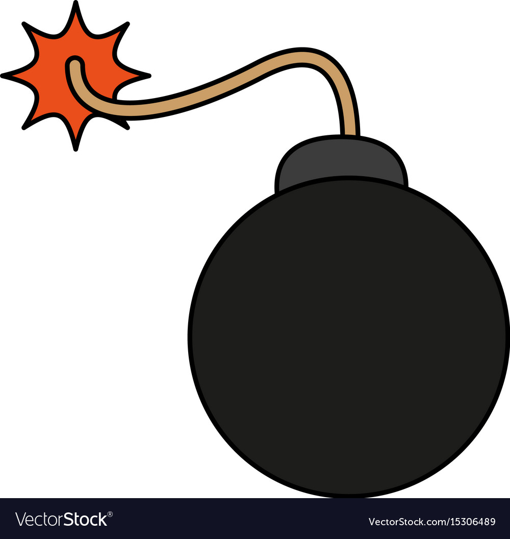 Cartoon bomb on fire Royalty Free Vector Image