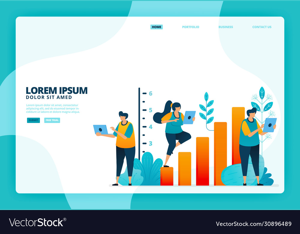 Cartoon business growth and statistics design