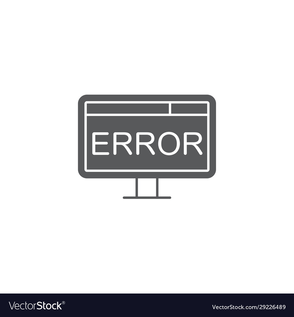 Computer error screen icon concept isolated Vector Image