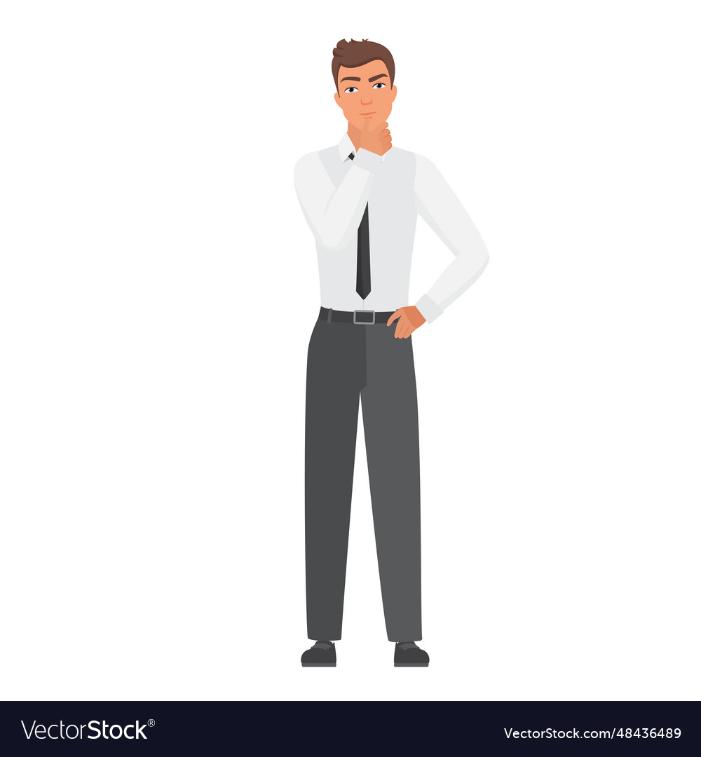 Confused office employee man Royalty Free Vector Image