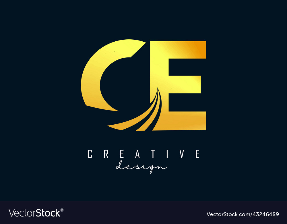 Creative golden letters ce c logo with leading Vector Image