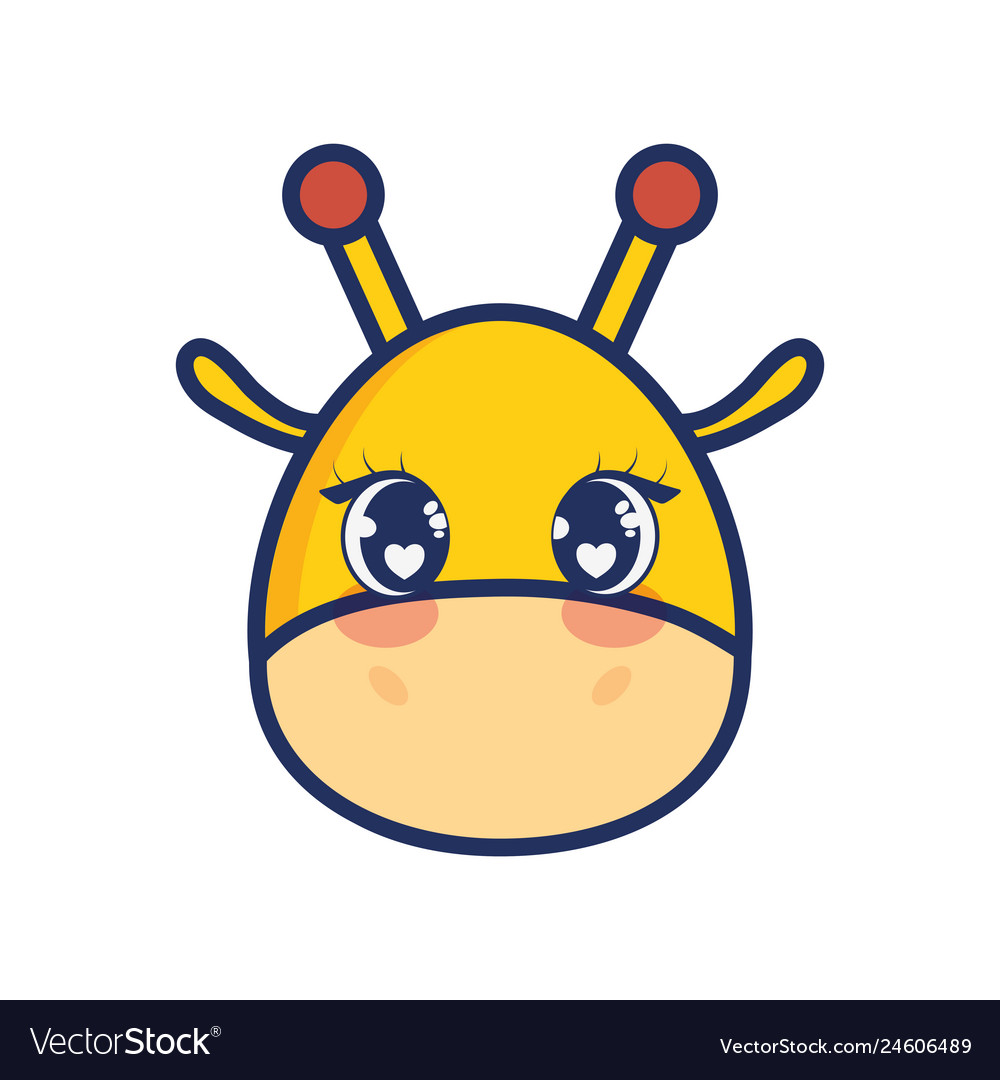 Cute giraffe adorable character Royalty Free Vector Image