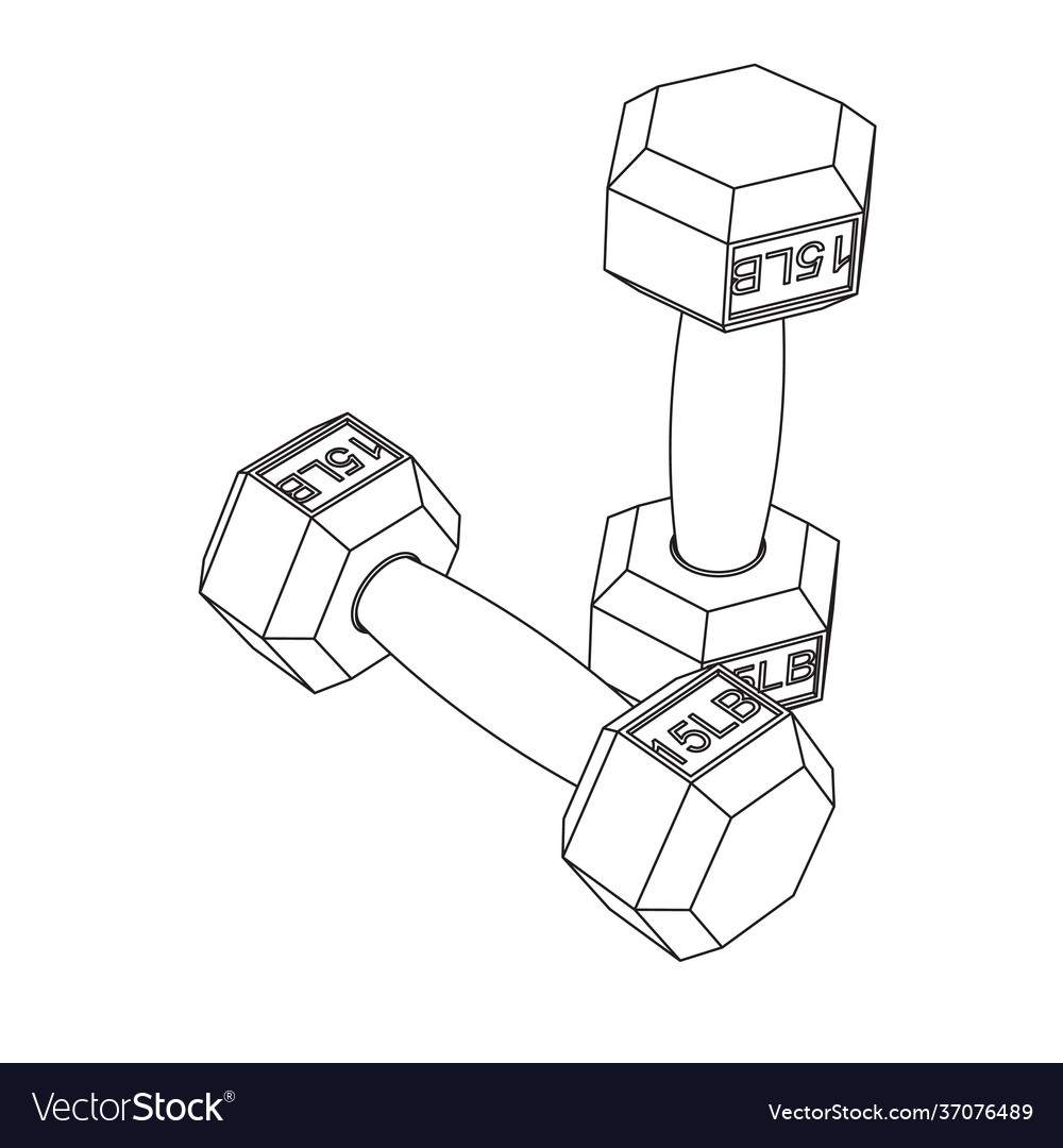 Dumbbells - line sketch art