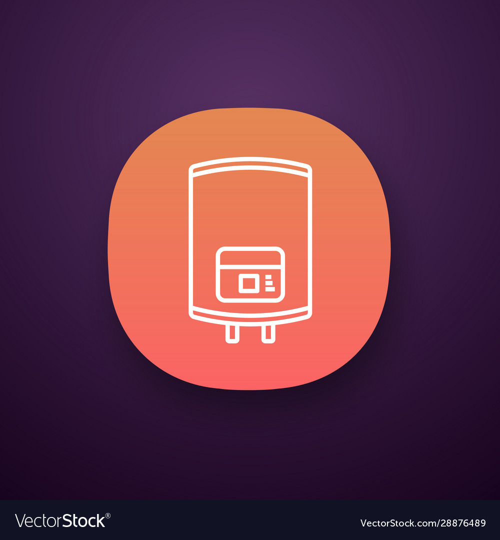 Electric water heater app icon vector image Electric water heater app icon
