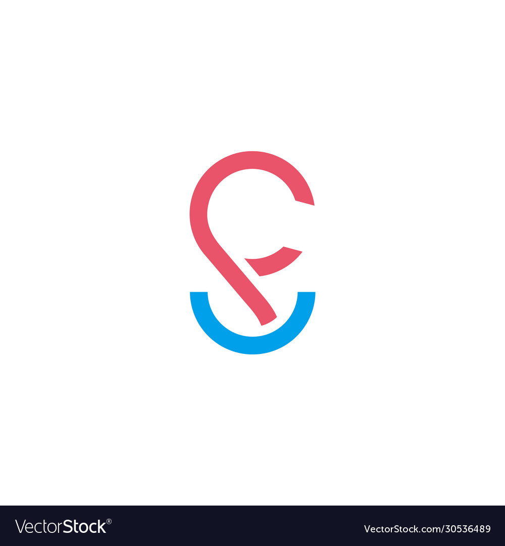 Letter fu simple geometric loop line design Vector Image Letter fu simple geometric loop line design