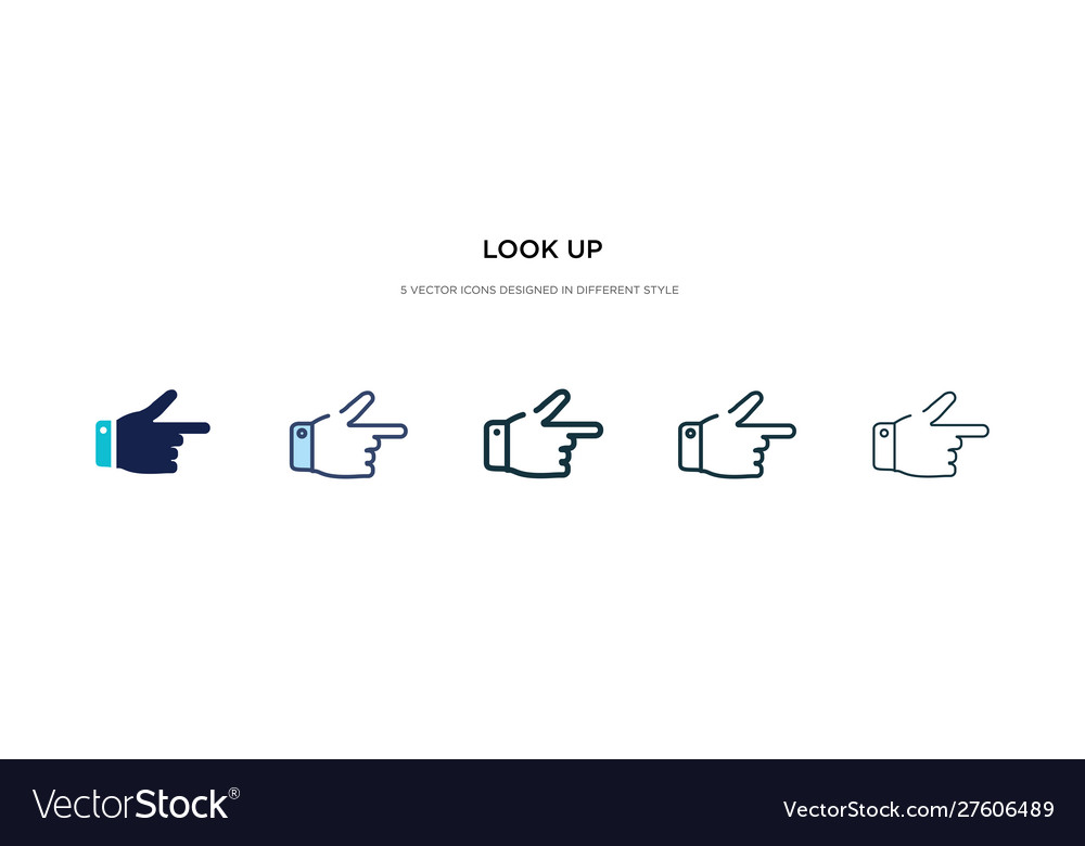 Look up icon in different style two colored