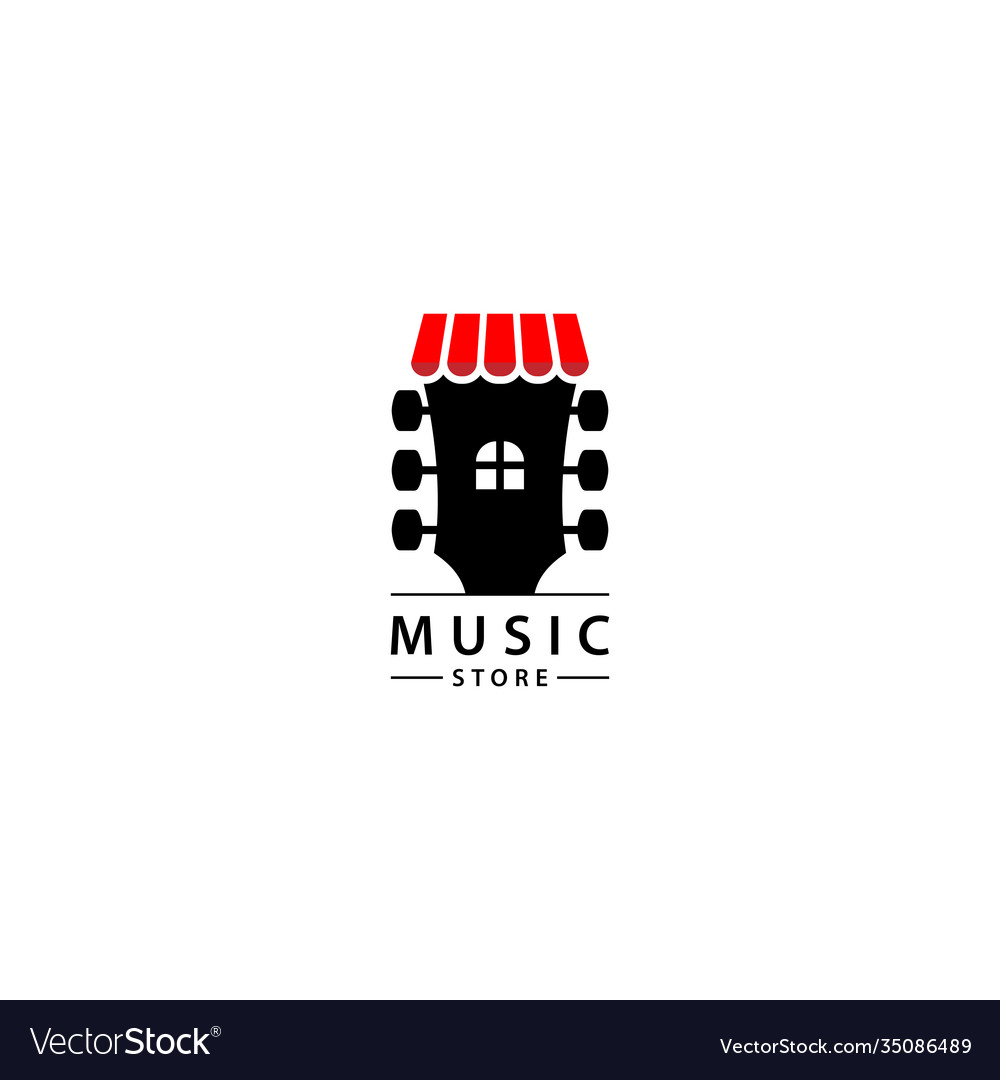 Music store logo design icon Royalty Free Vector Image