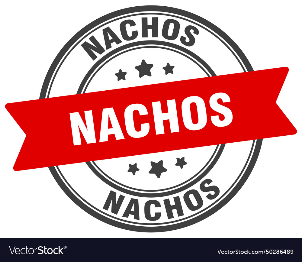 Nachos stamp label on transparent Royalty Free Vector Image