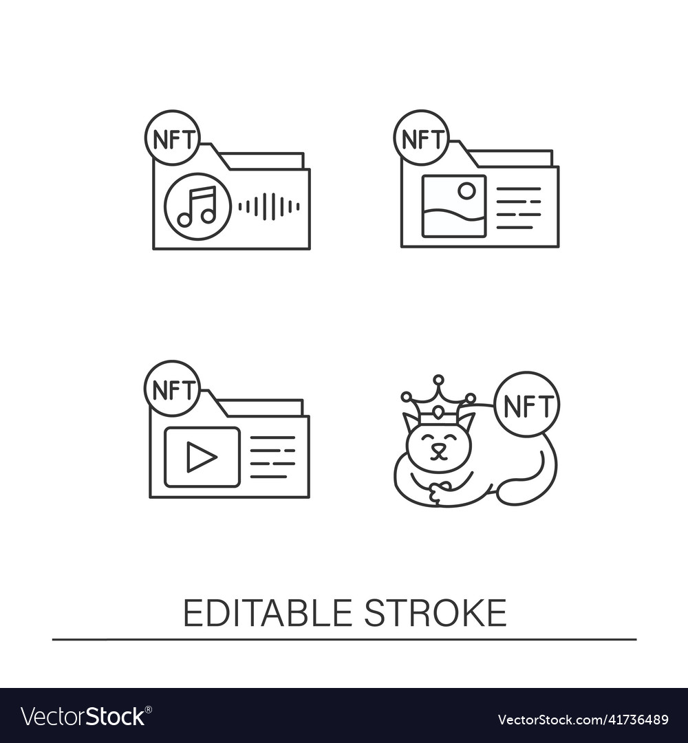 Nfr line icons set vector image Nfr line icons set