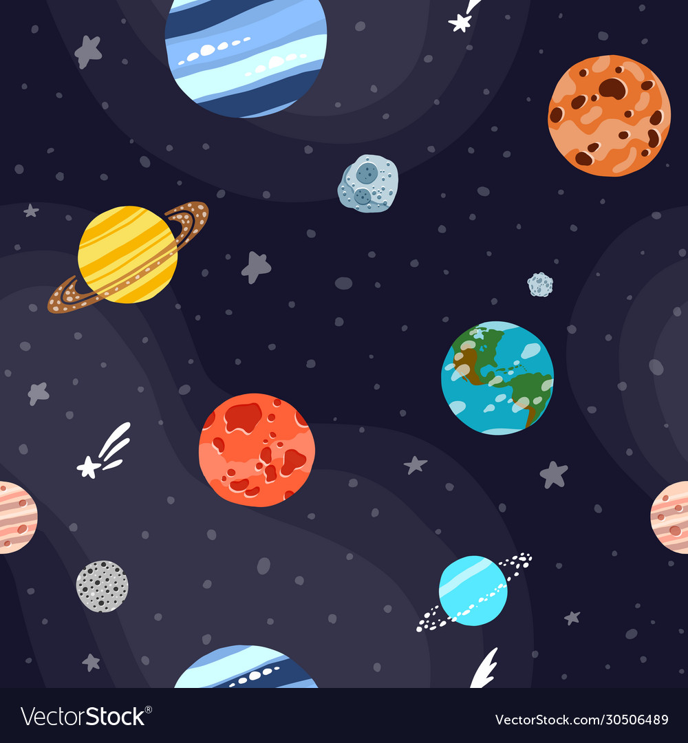 Planet pattern with constellations and stars vector image Planet pattern with constellations and stars