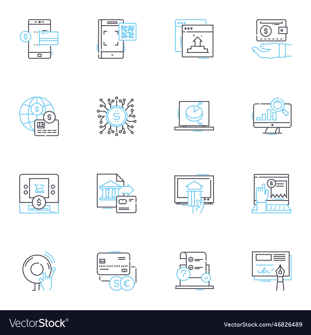 Sales analysis linear icons set salesforce Vector Image Sales analysis linear icons set salesforce