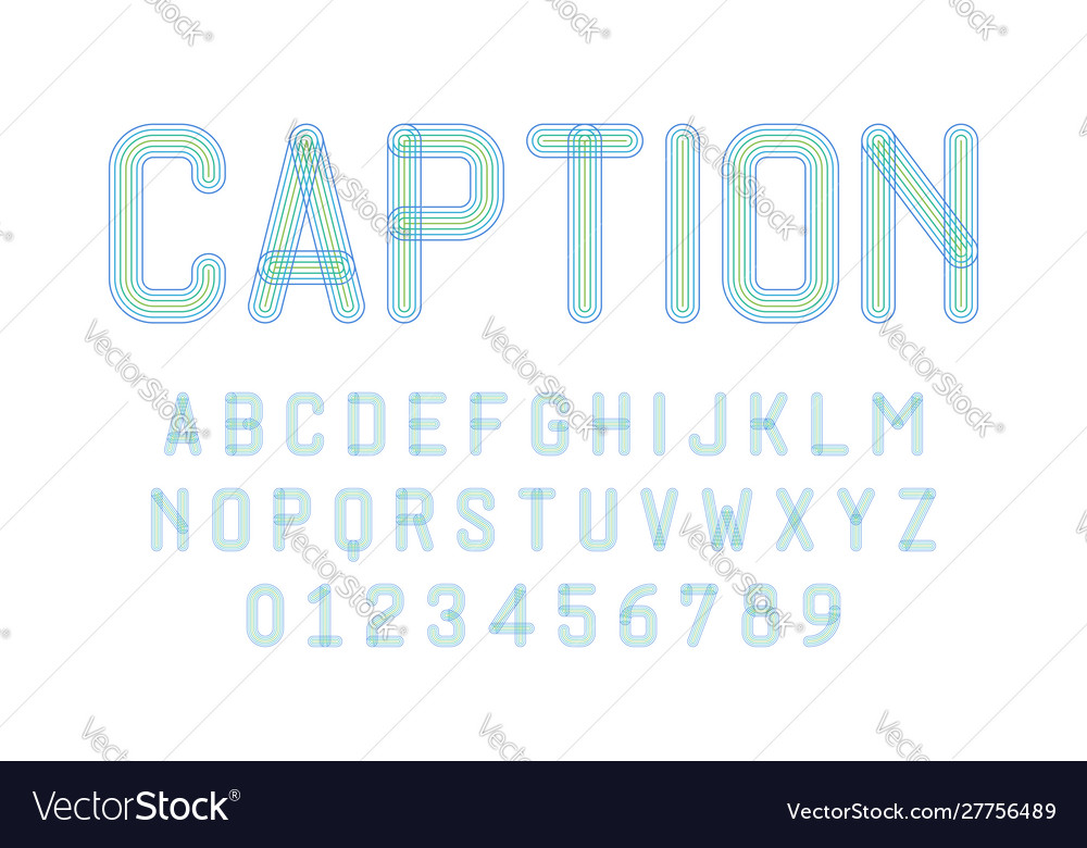 Set alphabets font modern design with lines vector image Set alphabets font modern design with lines
