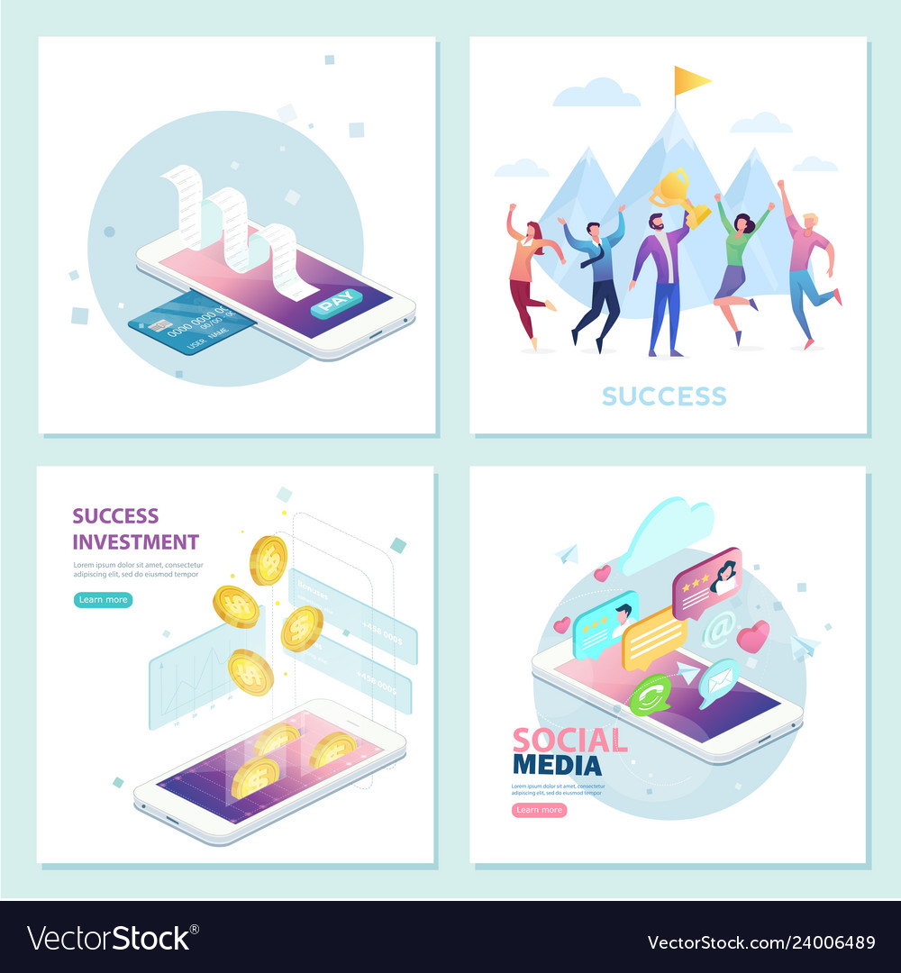 Set concepts for teamwork project management vector image Set concepts for teamwork project management
